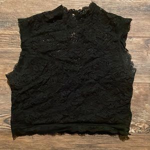 Bebe lace black crop top tank top size medium